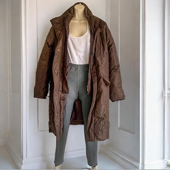 Brown Puffer Long Coat - Picture 8 of 8